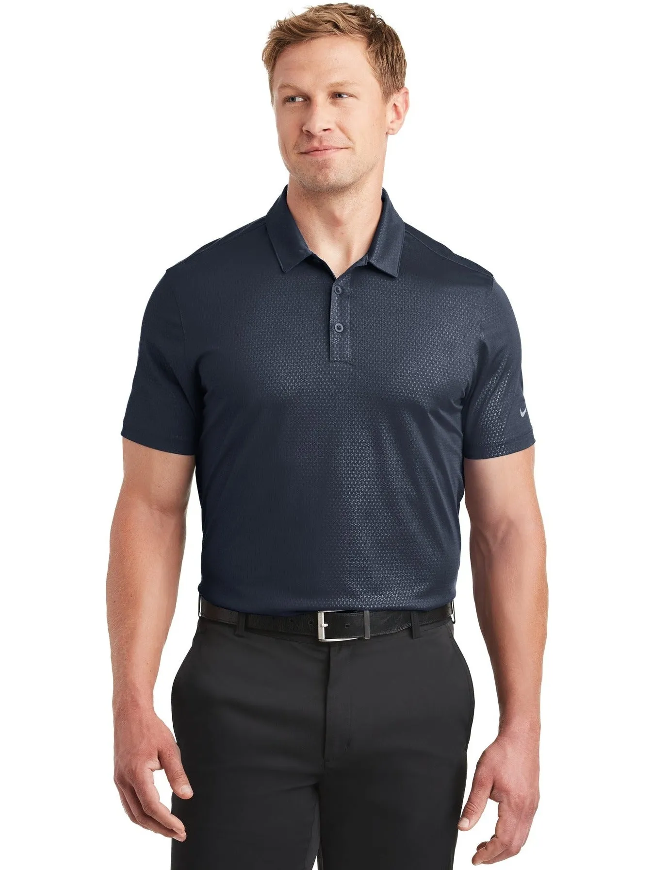 NIKE Dri-FIT Embossed Tri-Blade Polo