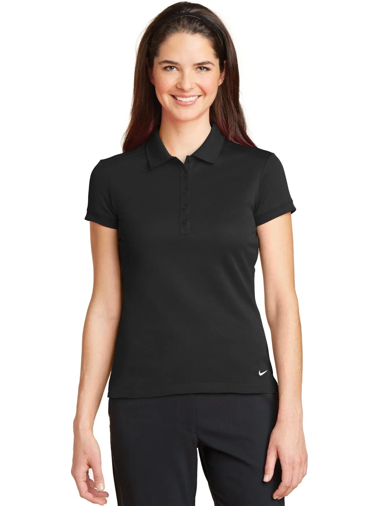 NIKE Ladies Dri-FIT Solid Icon Pique Modern Fit Polo