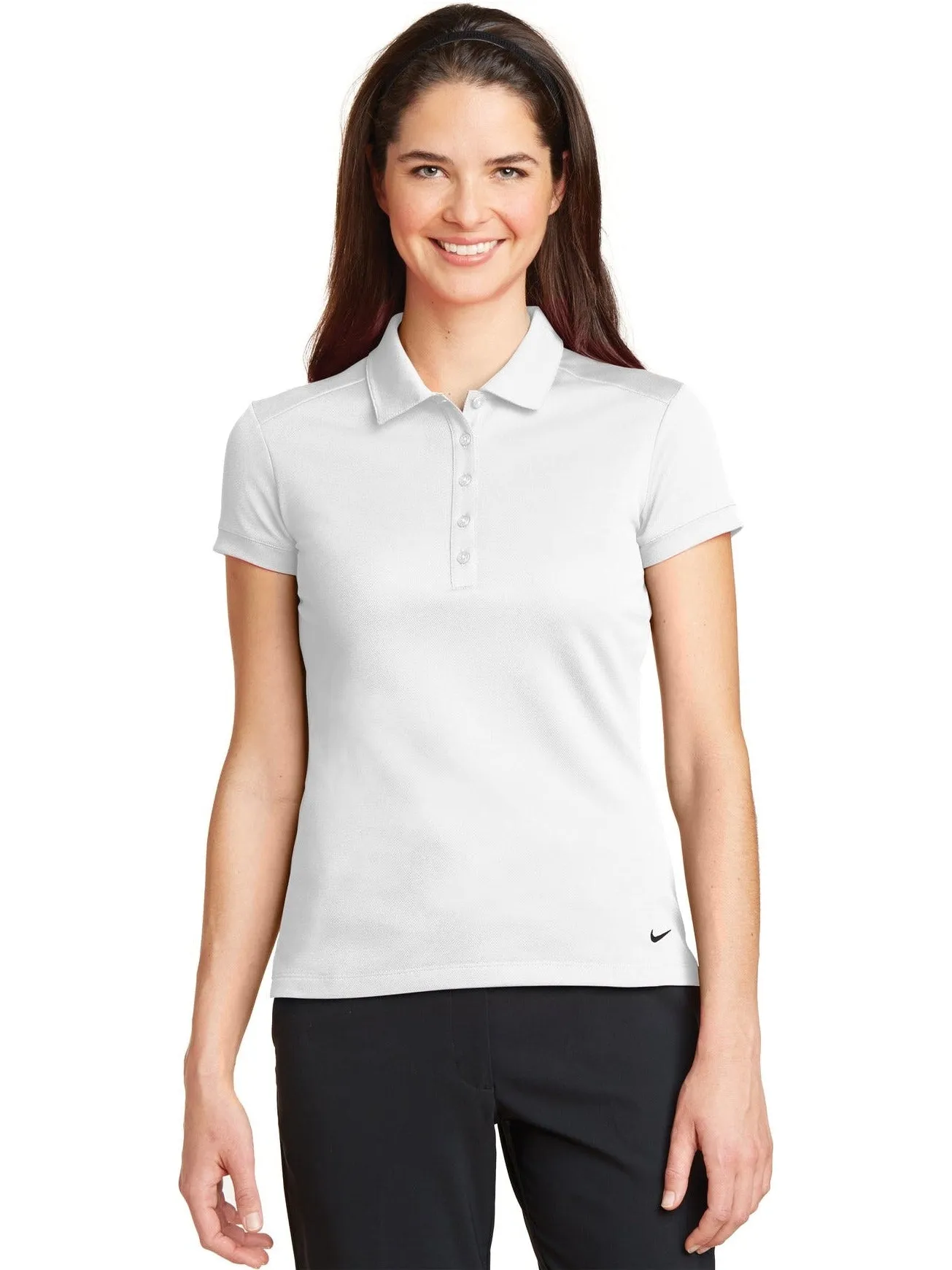 NIKE Ladies Dri-FIT Solid Icon Pique Modern Fit Polo