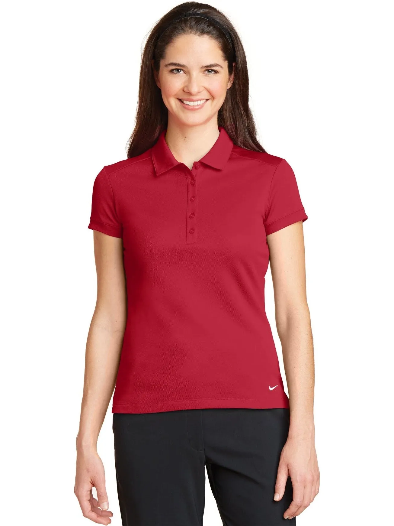 NIKE Ladies Dri-FIT Solid Icon Pique Modern Fit Polo