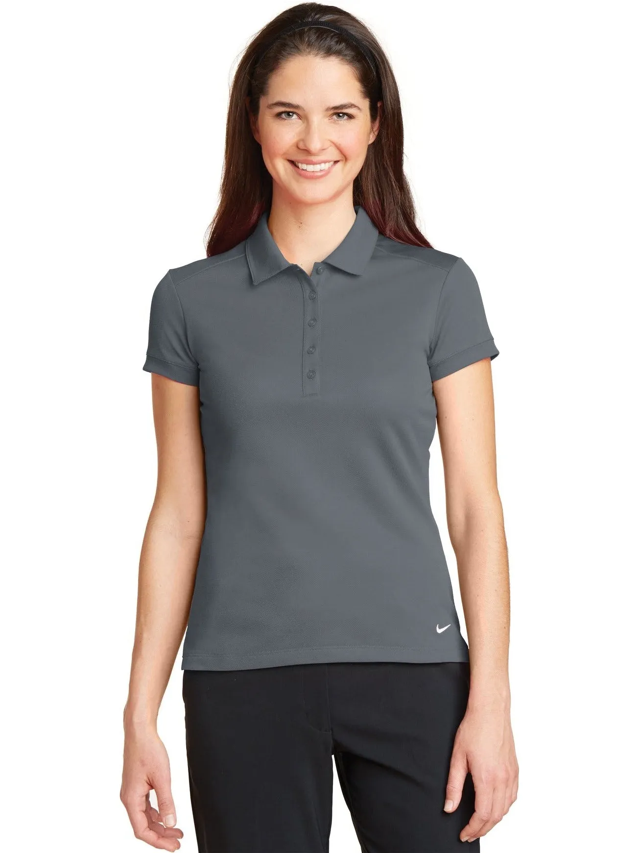 NIKE Ladies Dri-FIT Solid Icon Pique Modern Fit Polo