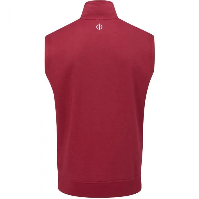 Oscar Jacobson Hawkes 1/4 Zip Sleeveless Pullover - Dark Red