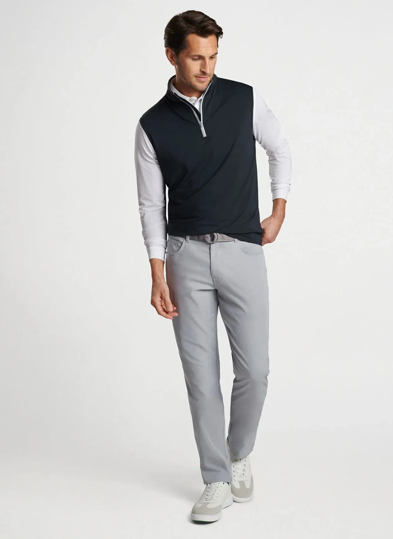 Peter Millar Galway Stretch Loop Terry Quarter-Zip Vest