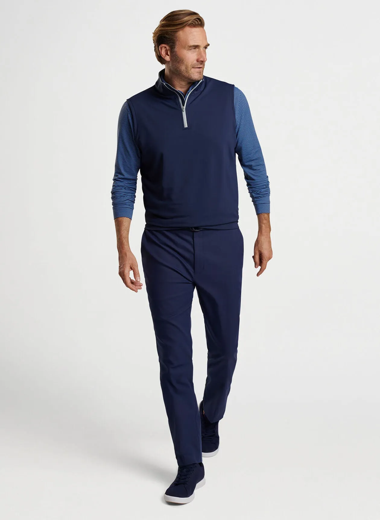 Peter Millar Galway Stretch Loop Terry Quarter-Zip Vest