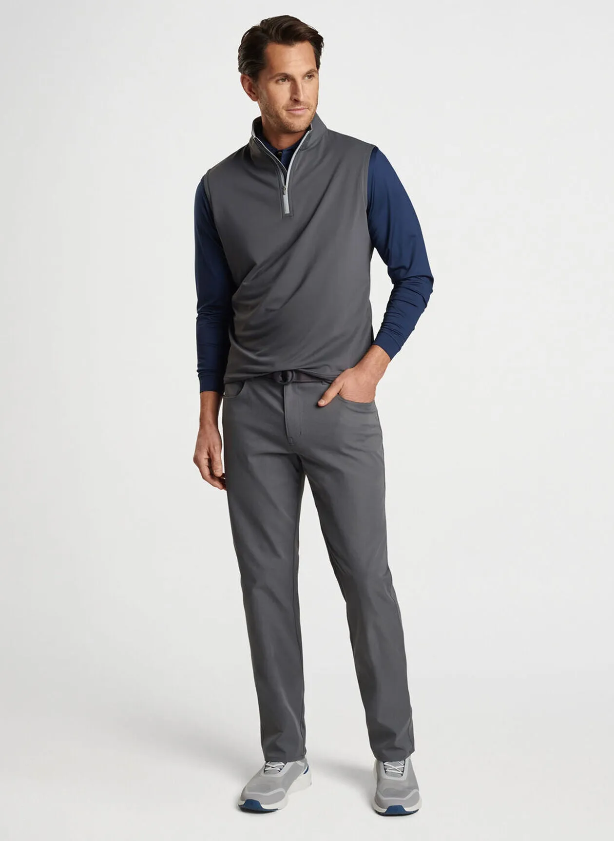 Peter Millar Galway Stretch Loop Terry Quarter-Zip Vest