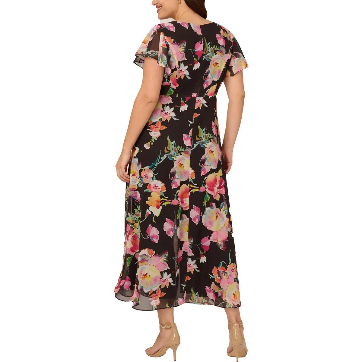 Plus Womens Floral Cropped Jumpsuit