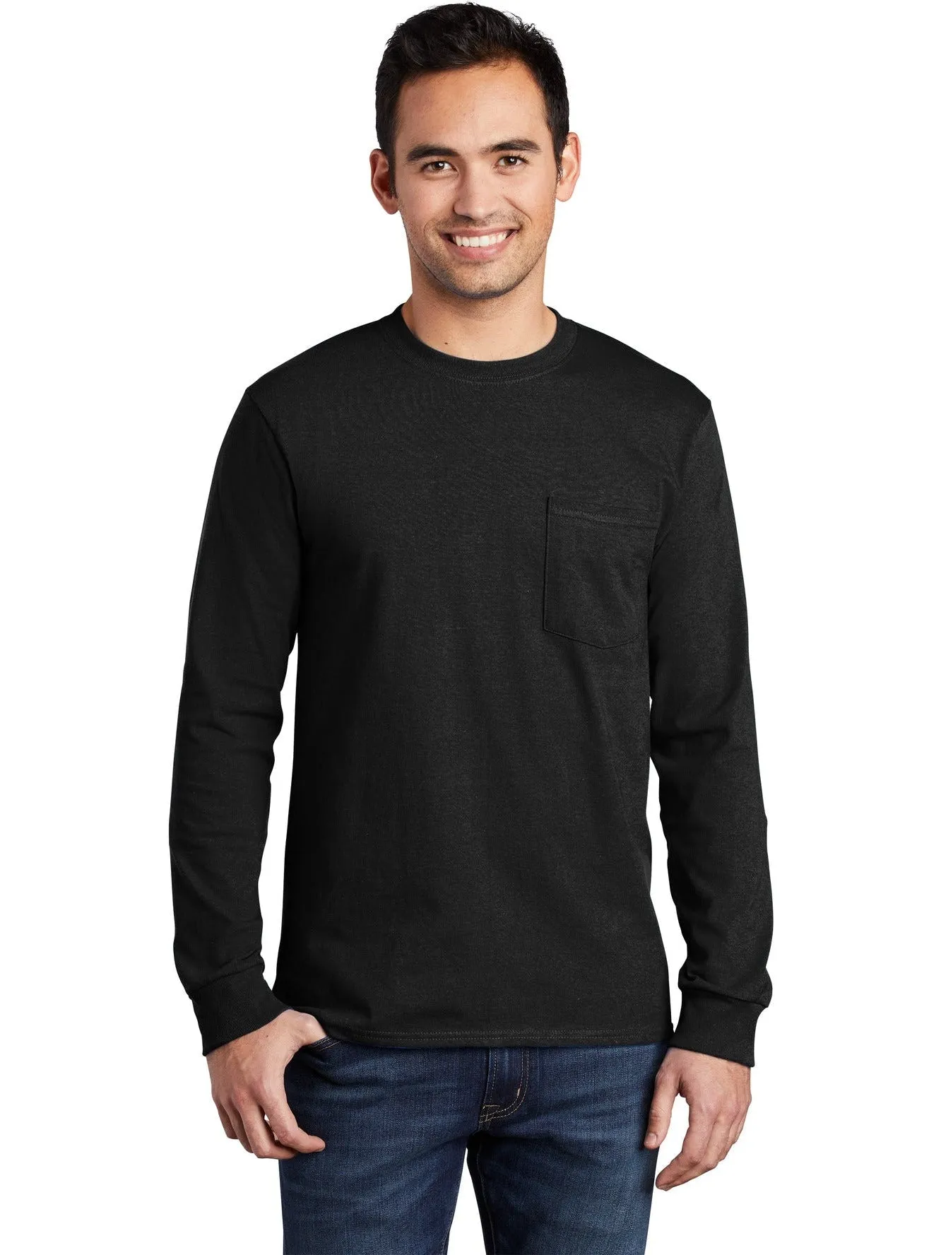 Port & Company Long Sleeve T-Shirt with Pocket