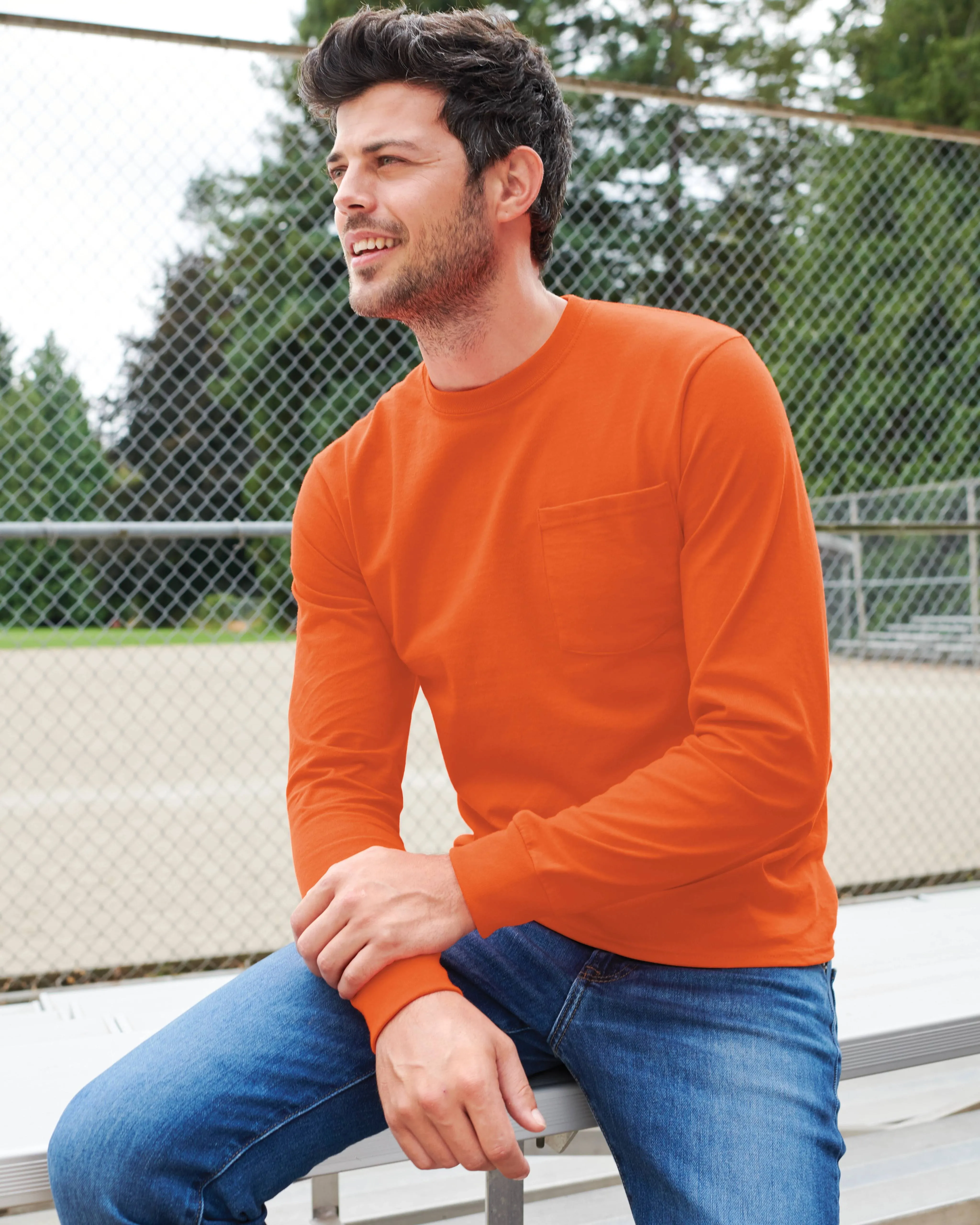 Port & Company Long Sleeve T-Shirt with Pocket
