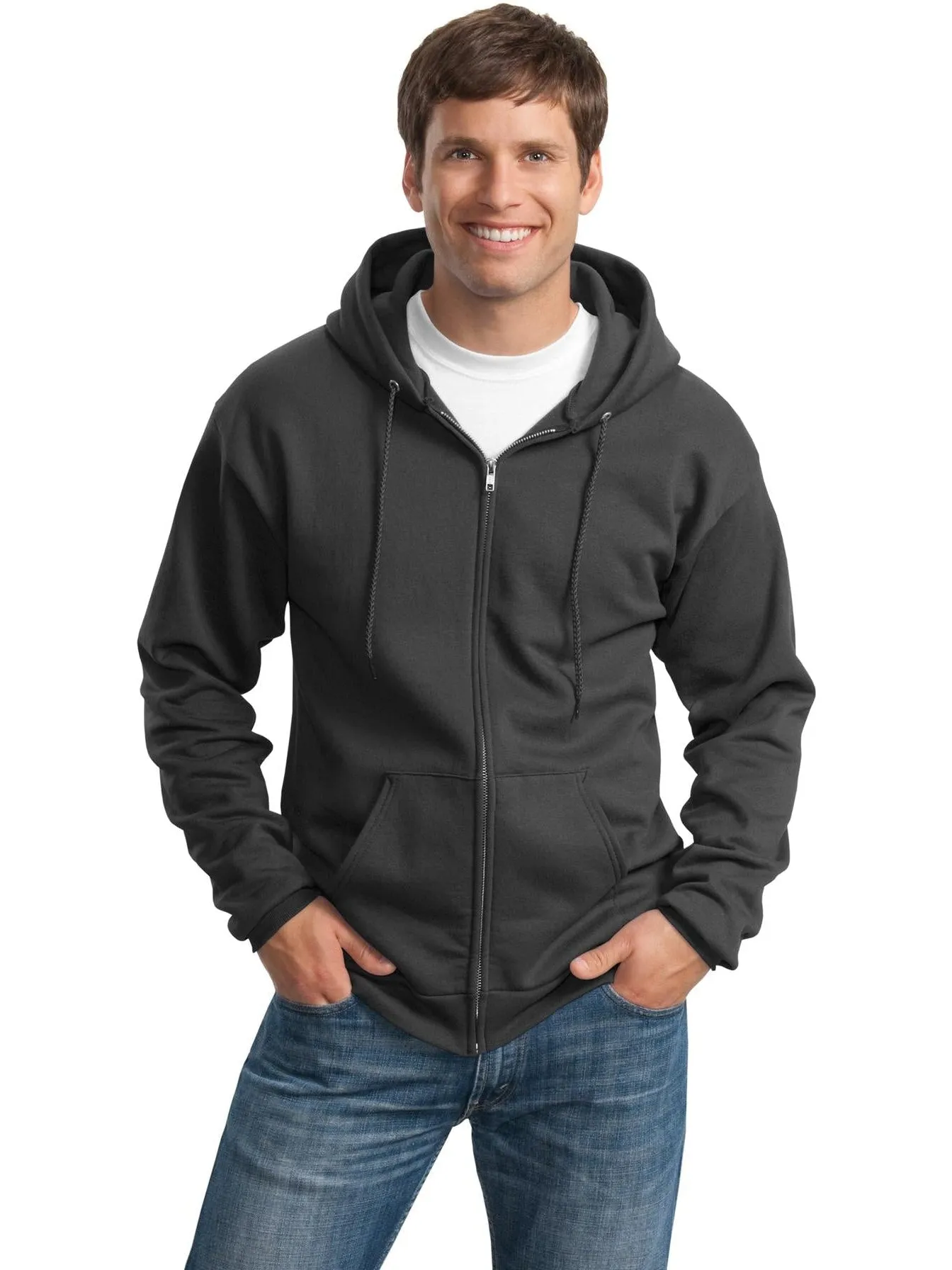 Port & Company Tall Ultimate Full- Zip Hooded Sweatshirt