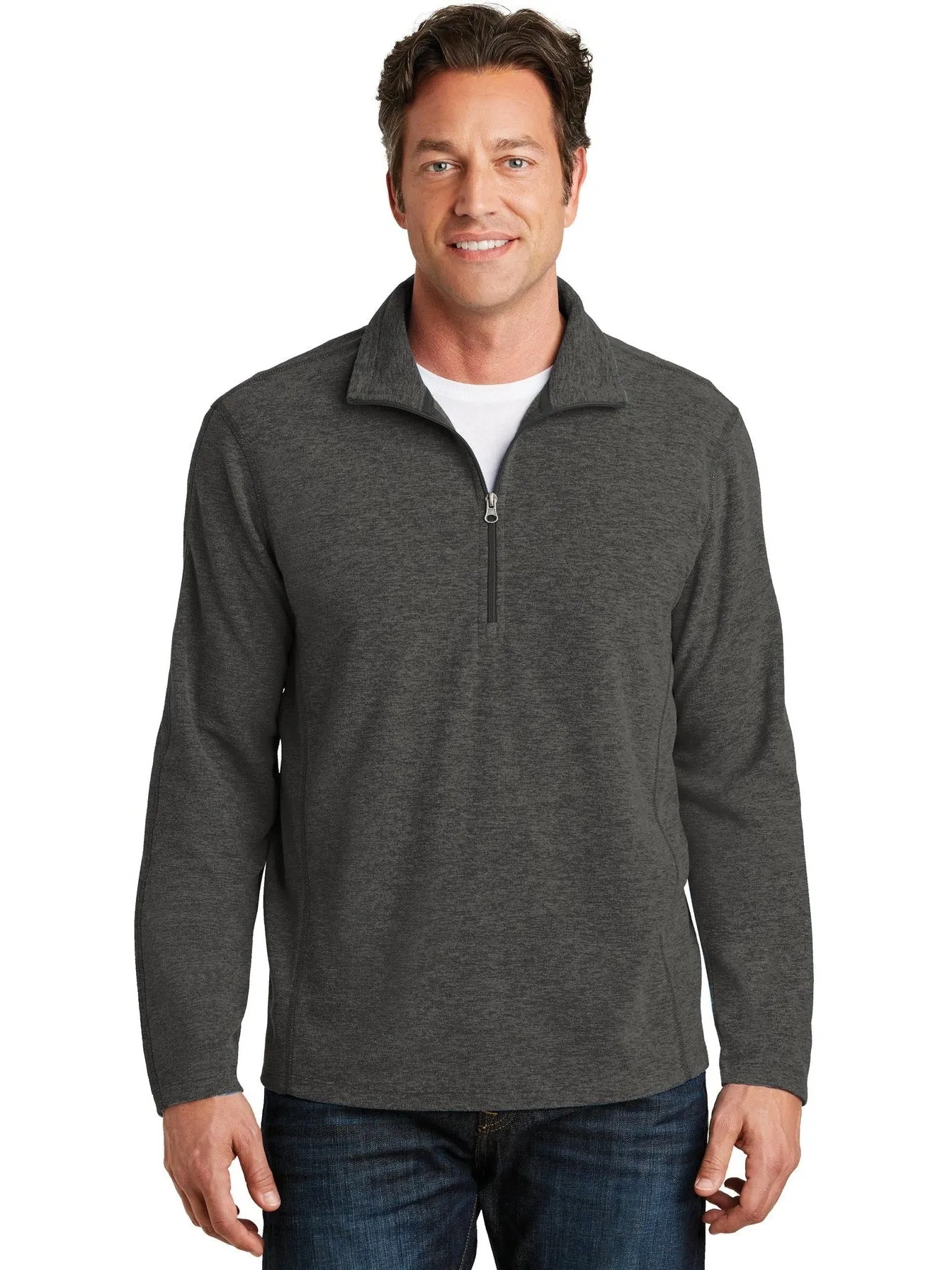 Port Authority Heather Microfleece 1/2-Zip Pullover
