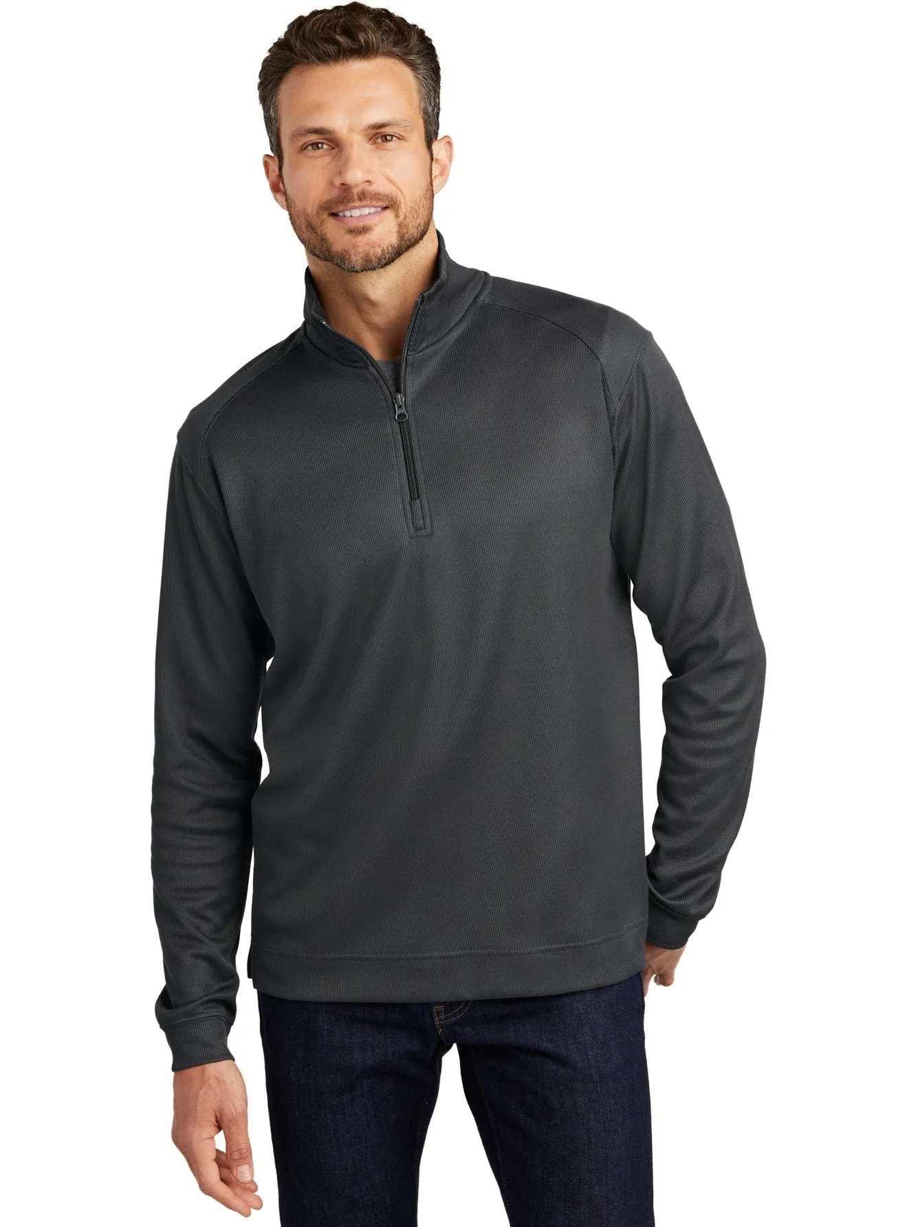 Port Authority Heavyweight Vertical Texture 1/4 Zip Pullover