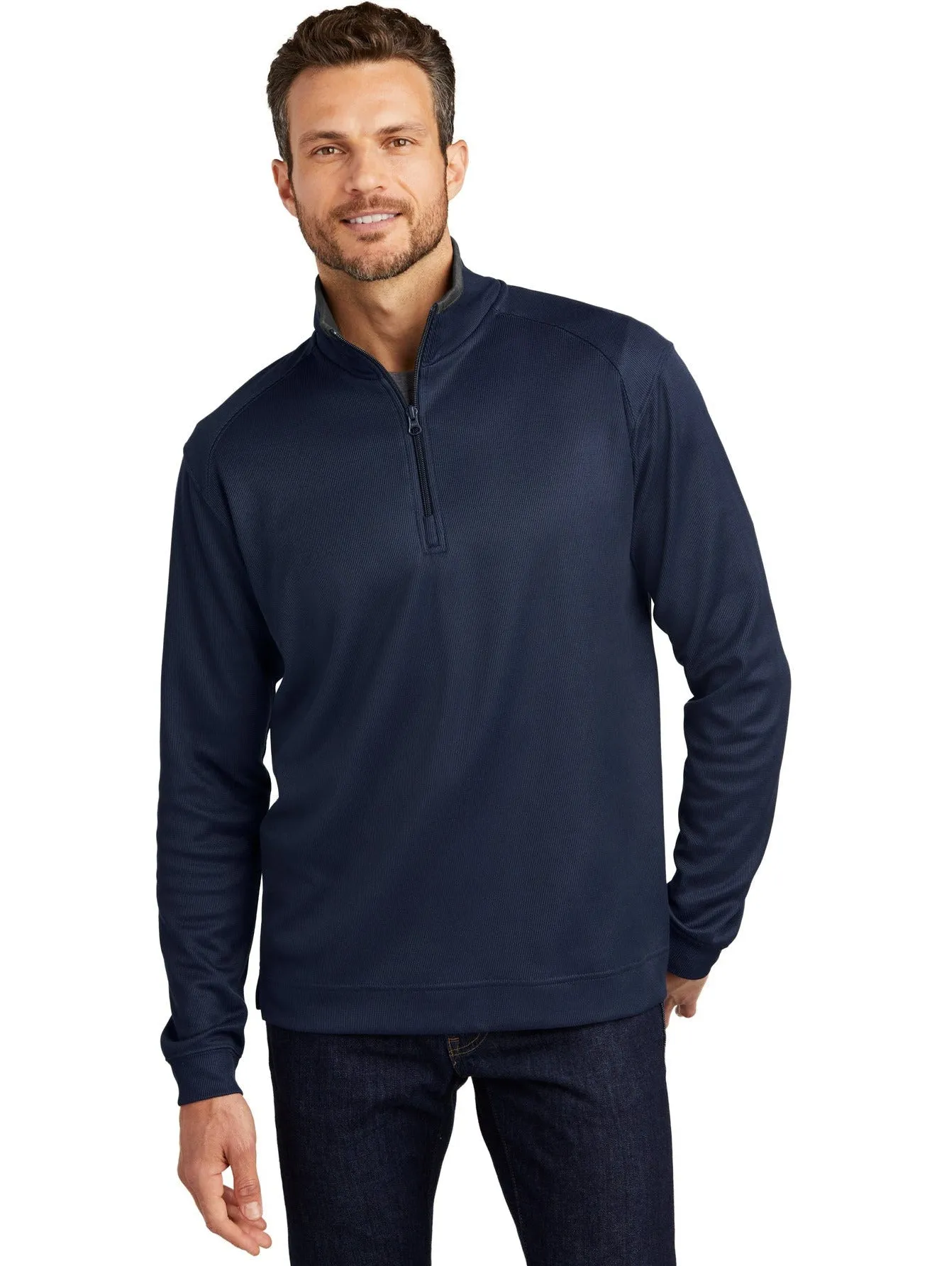 Port Authority Heavyweight Vertical Texture 1/4 Zip Pullover