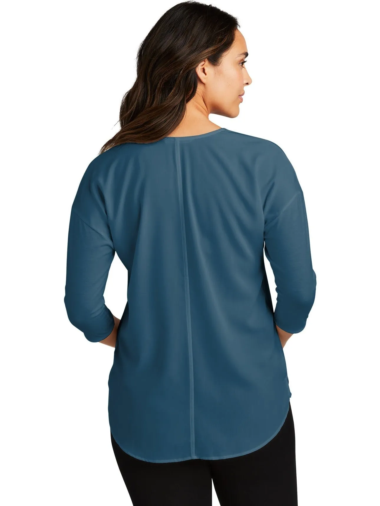 Port Authority Ladies Concept 3/4-Sleeve Soft Split Neck Top