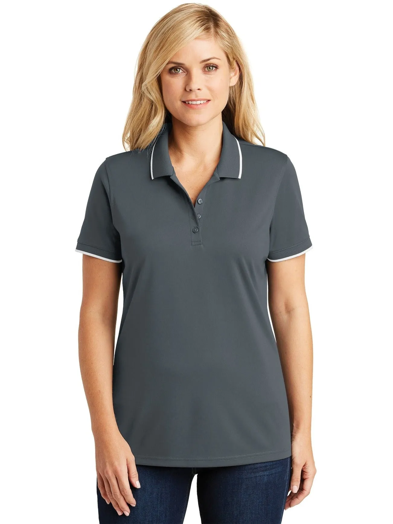 Port Authority Ladies Dry Zone UV Micro-Mesh Tipped Polo