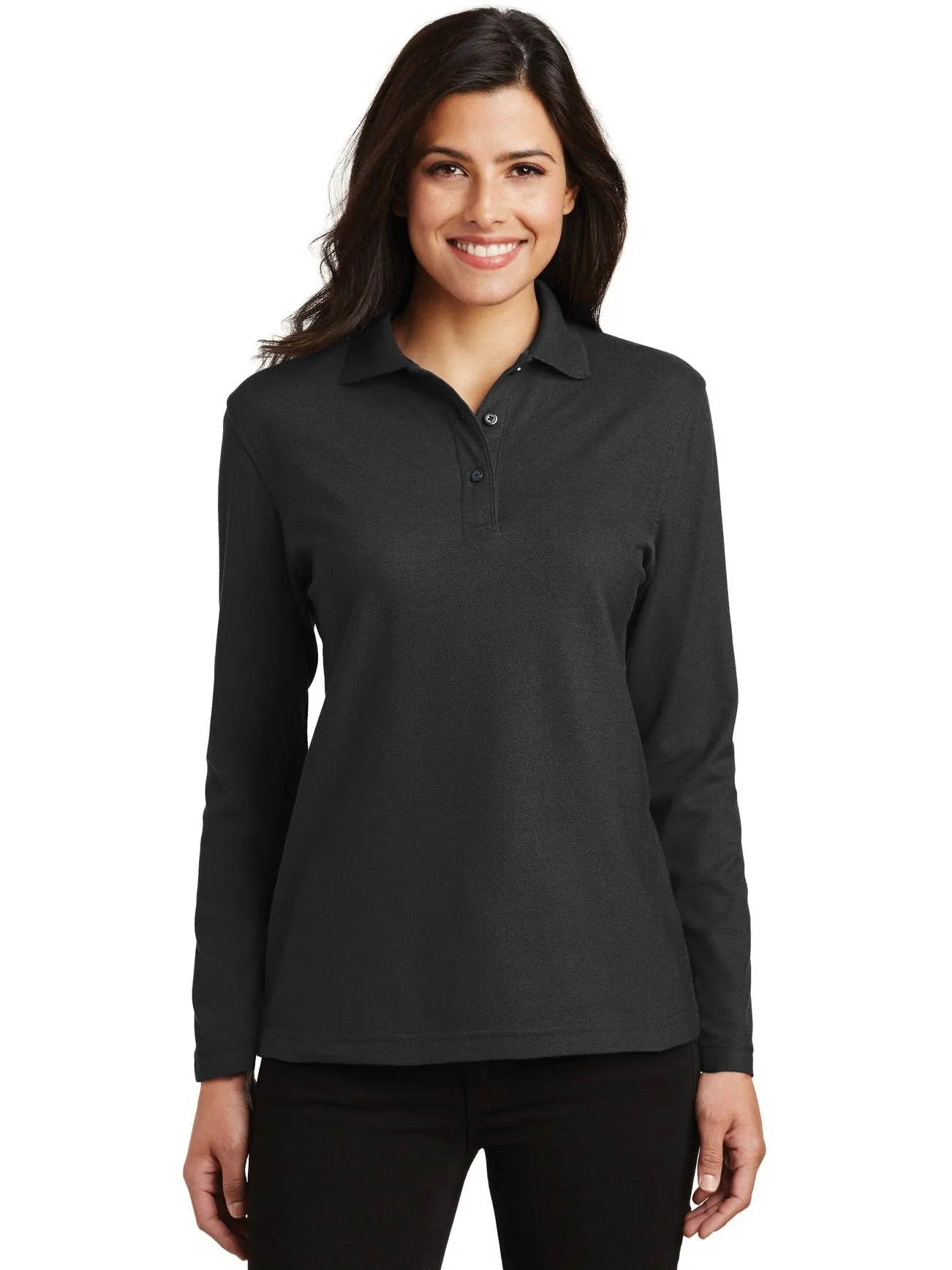 Port Authority Ladies Long Sleeve Silk Touch Polo Shirt