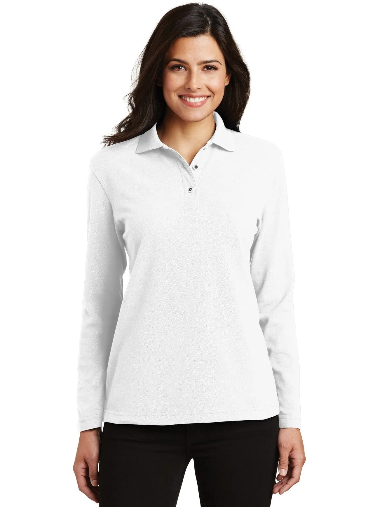 Port Authority Ladies Long Sleeve Silk Touch Polo Shirt