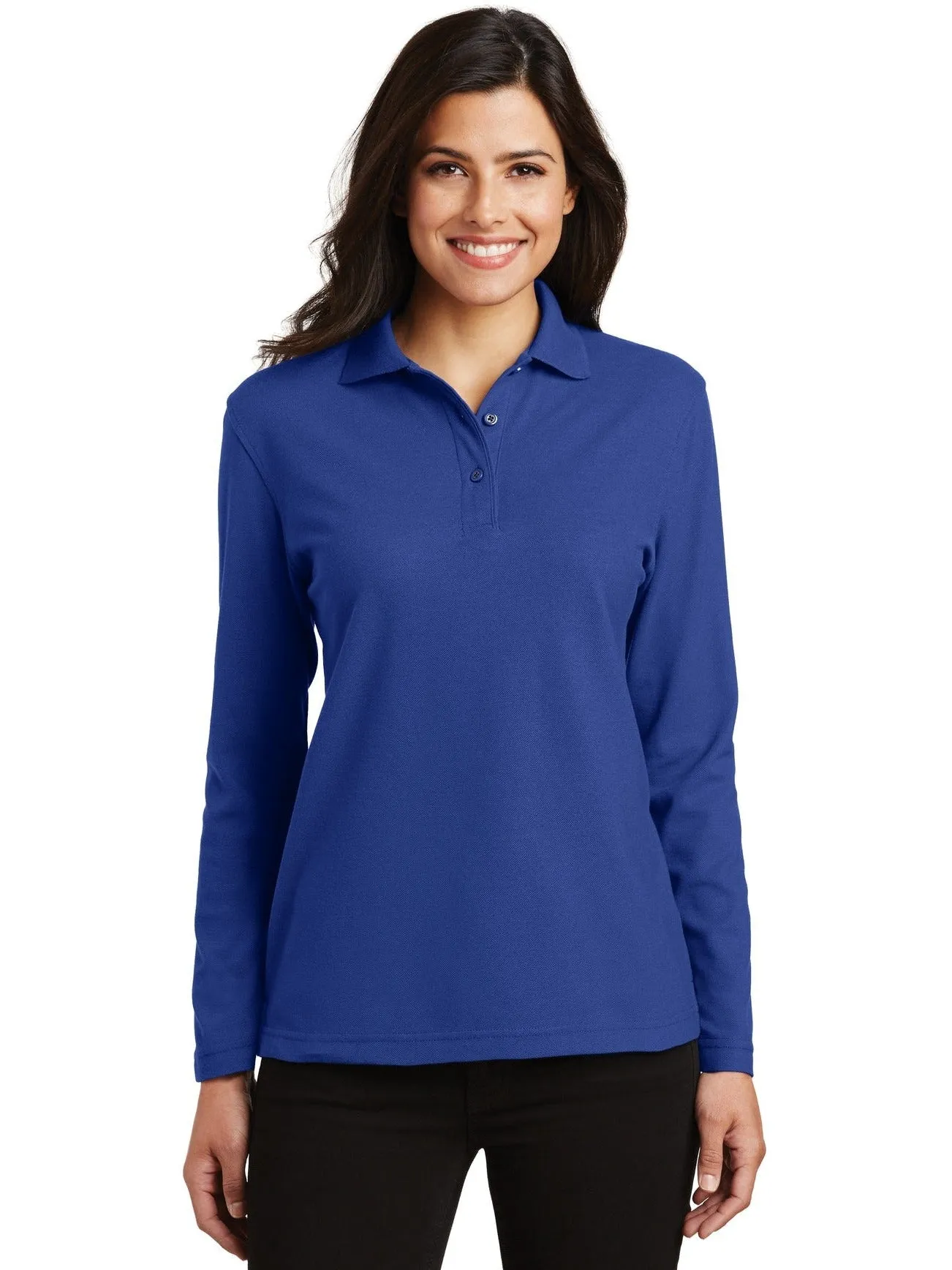 Port Authority Ladies Long Sleeve Silk Touch Polo Shirt
