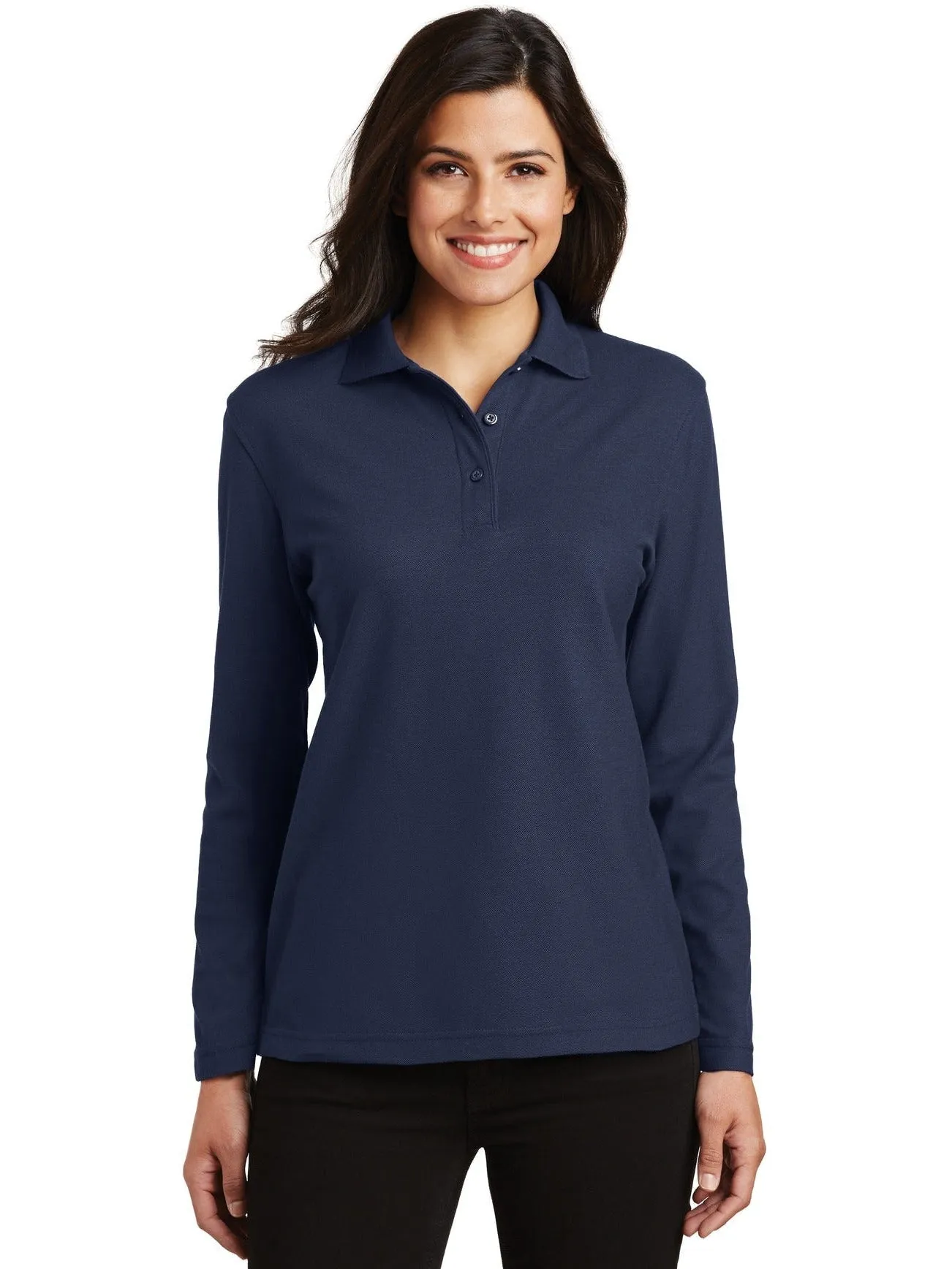 Port Authority Ladies Long Sleeve Silk Touch Polo Shirt