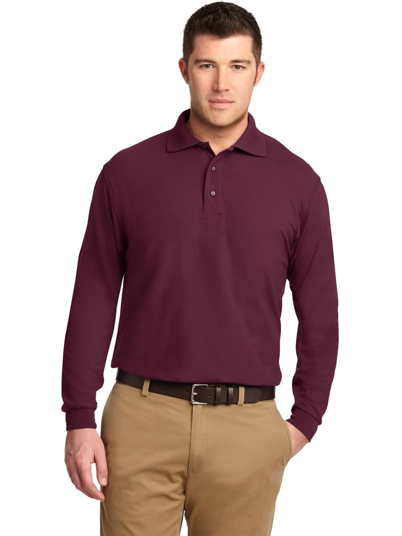 Port Authority Silk Touch Long Sleeve Polo