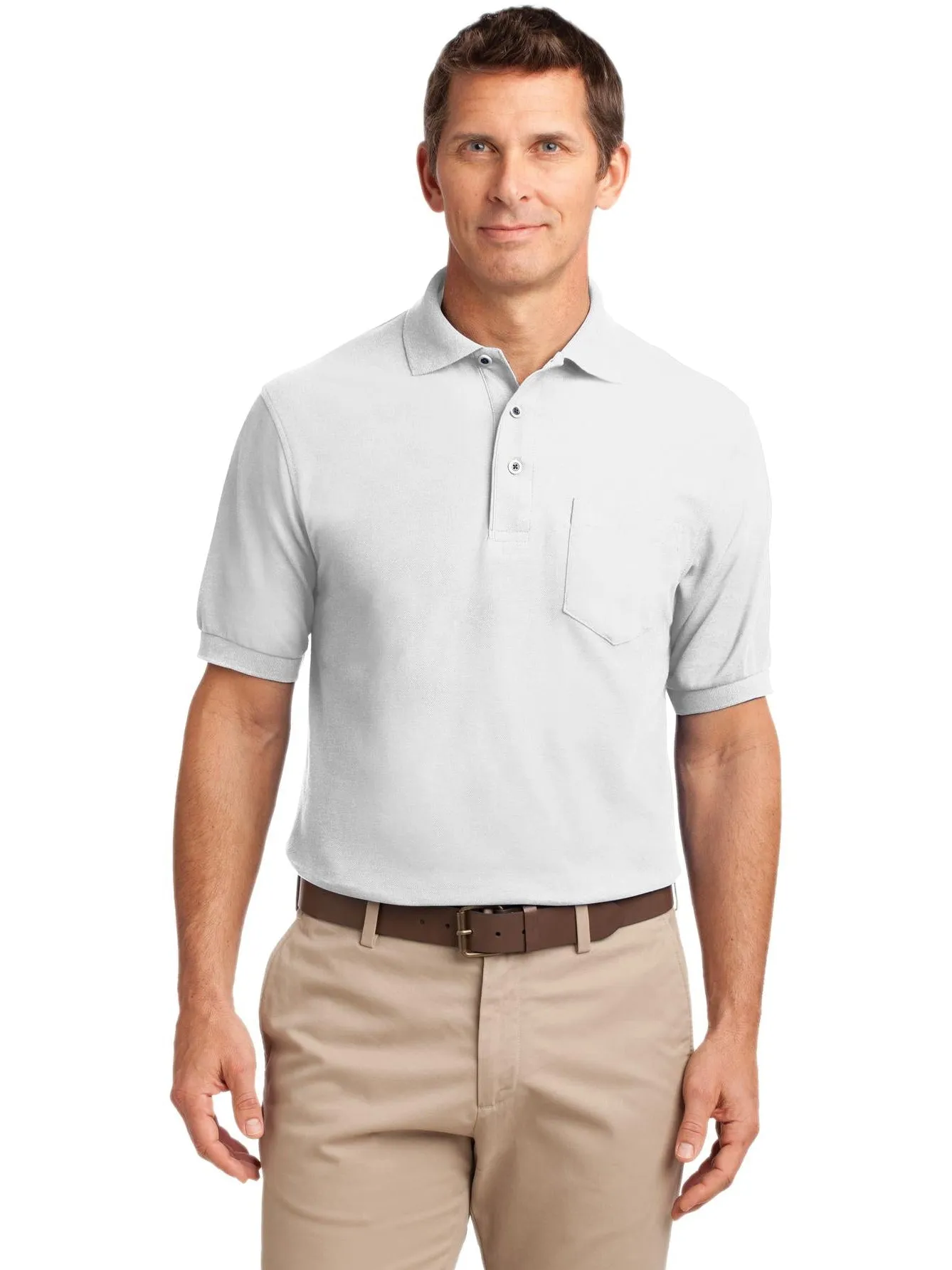 Port Authority Silk Touch Polo Shirt with Pocket