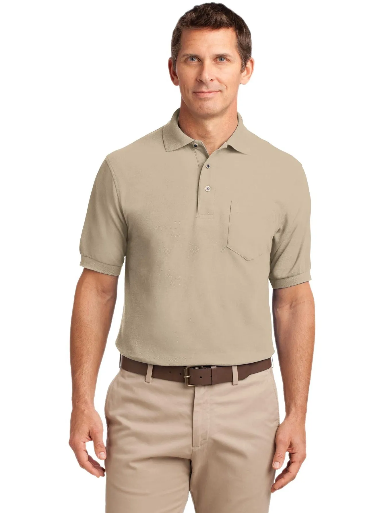 Port Authority Silk Touch Polo Shirt with Pocket
