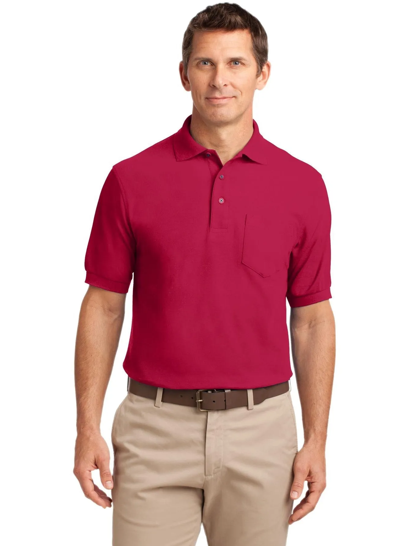 Port Authority Tall Silk Touch Polo with Pocket