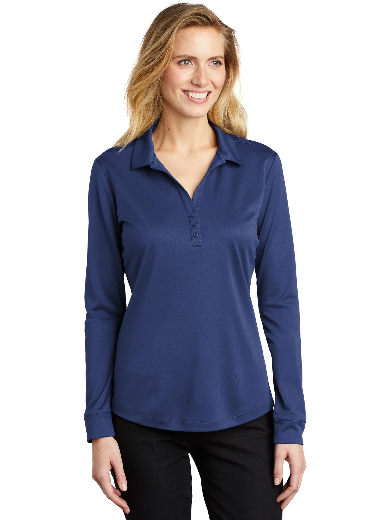 Port AuthorityLadies Silk Touch Performance Long Sleeve Polo
