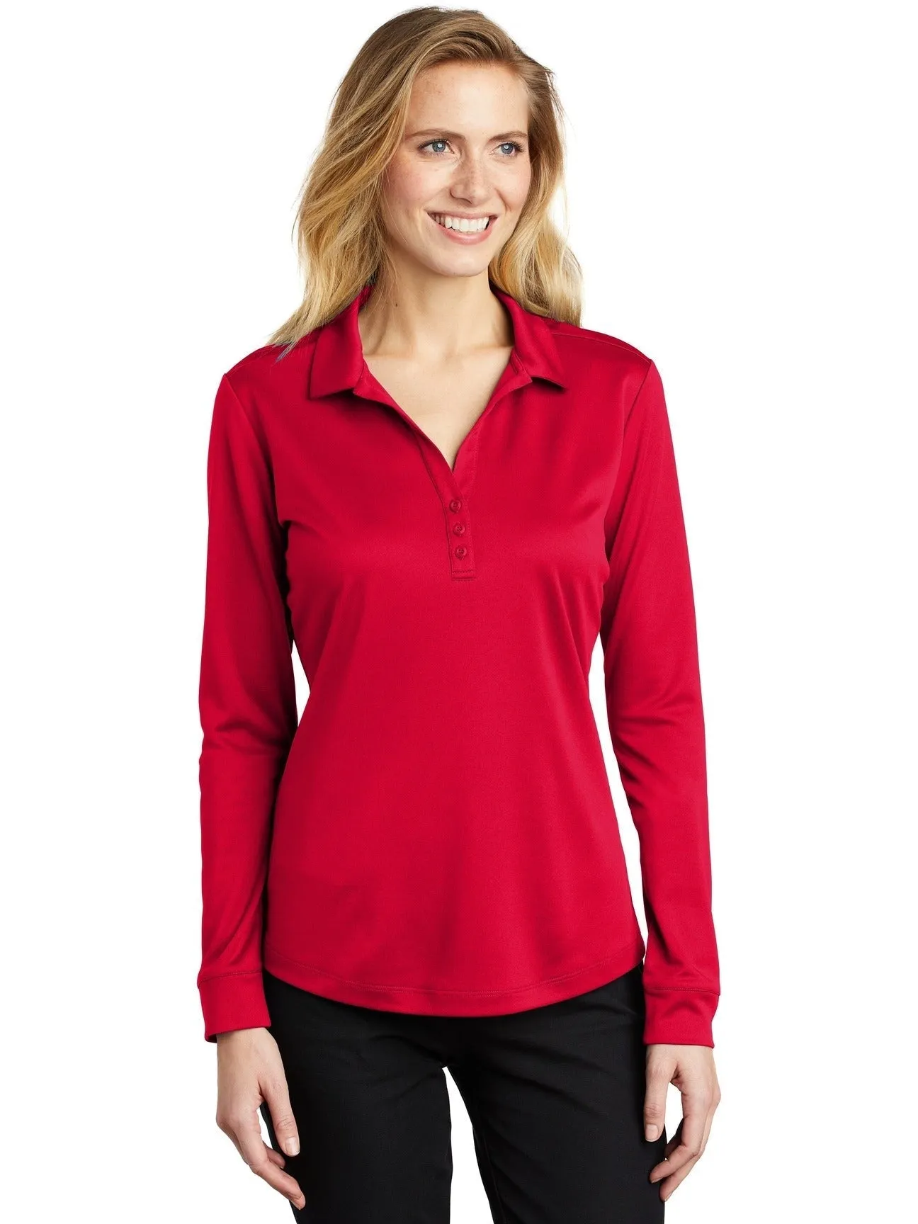 Port AuthorityLadies Silk Touch Performance Long Sleeve Polo