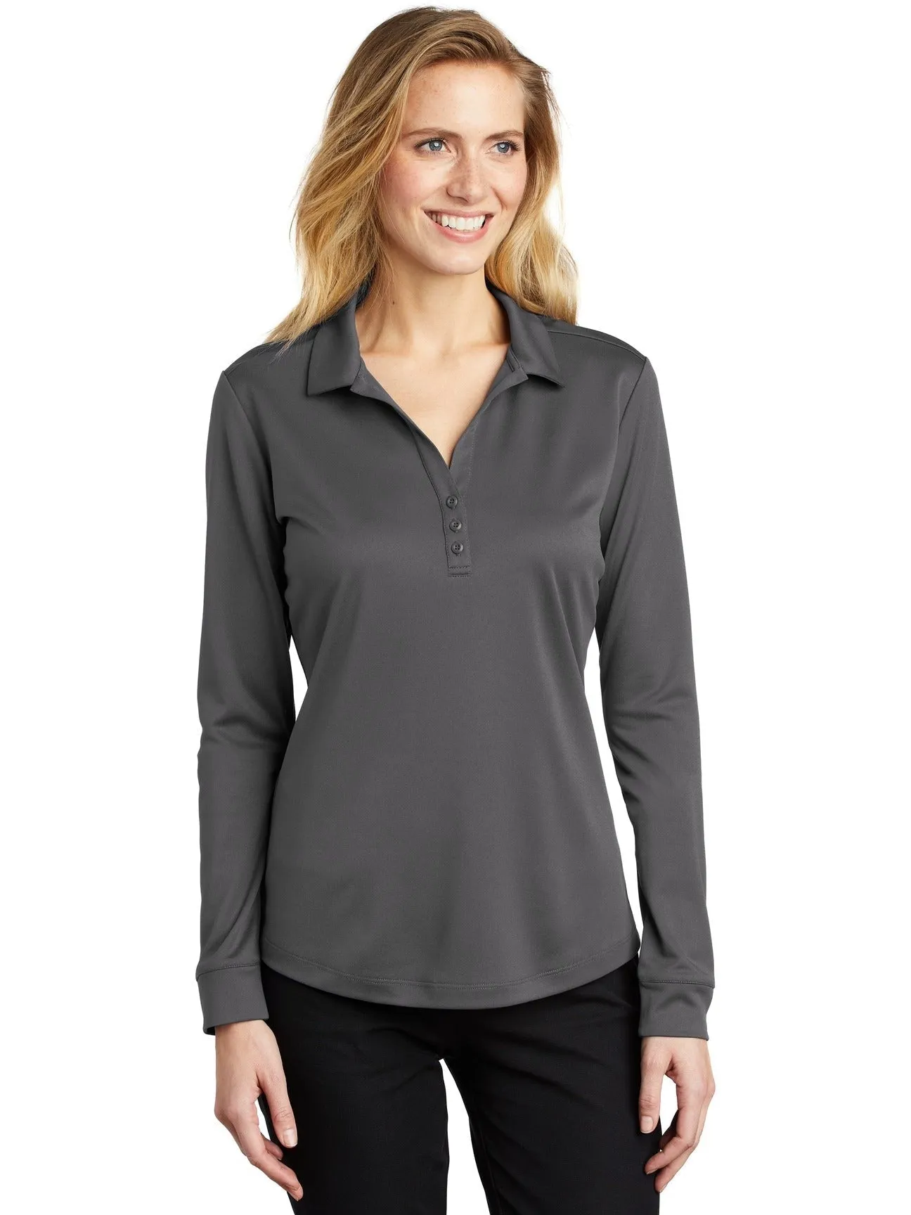Port AuthorityLadies Silk Touch Performance Long Sleeve Polo