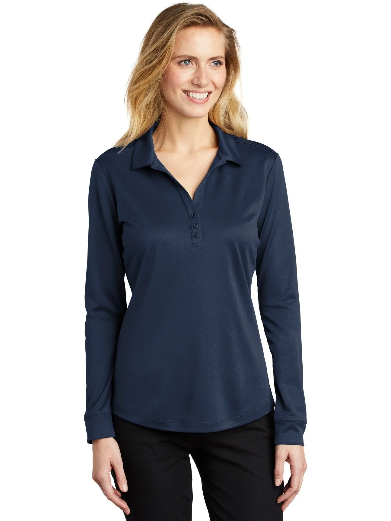 Port AuthorityLadies Silk Touch Performance Long Sleeve Polo