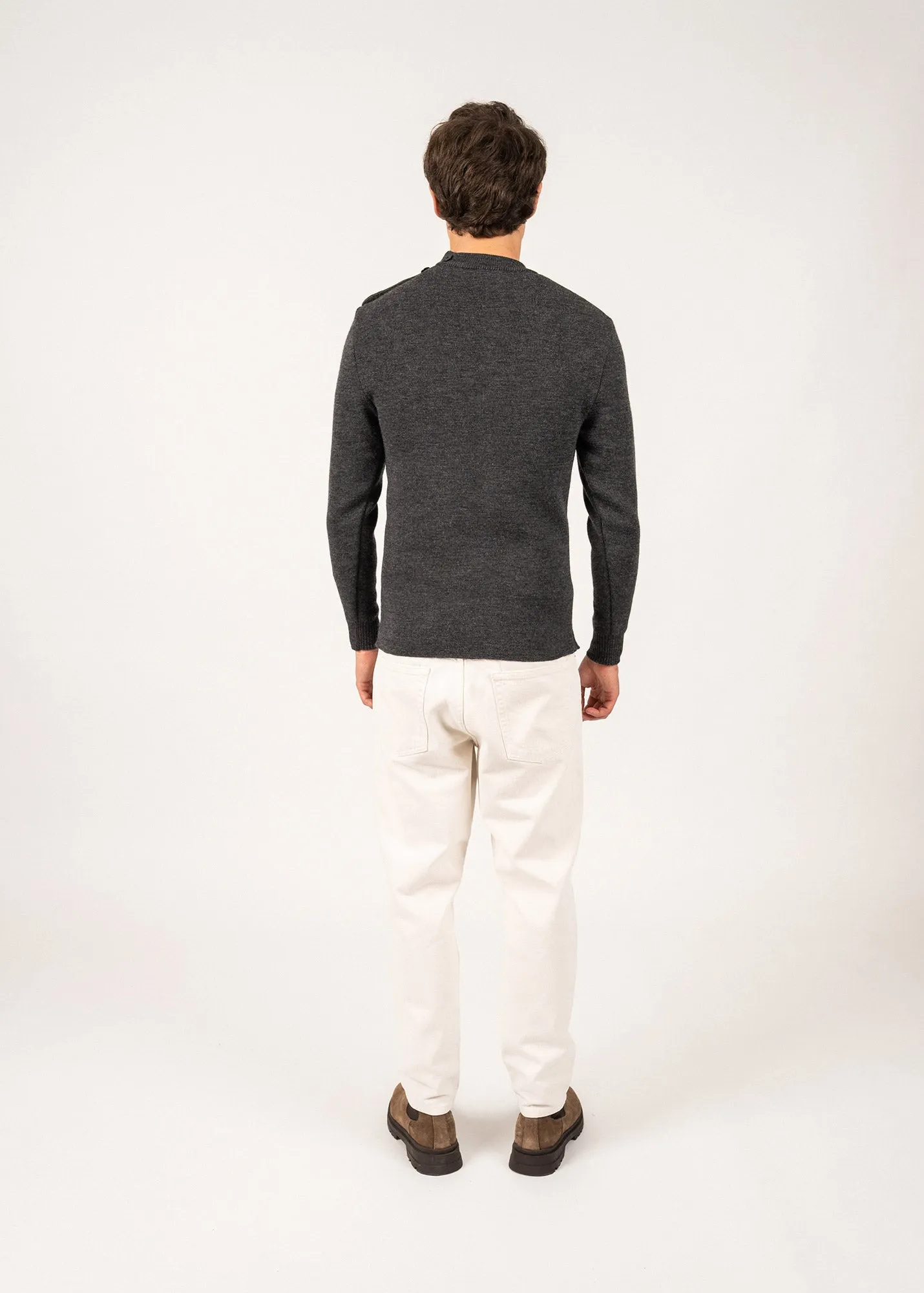 Pull marin uni Matelot - coupe ajuste (GRIS)