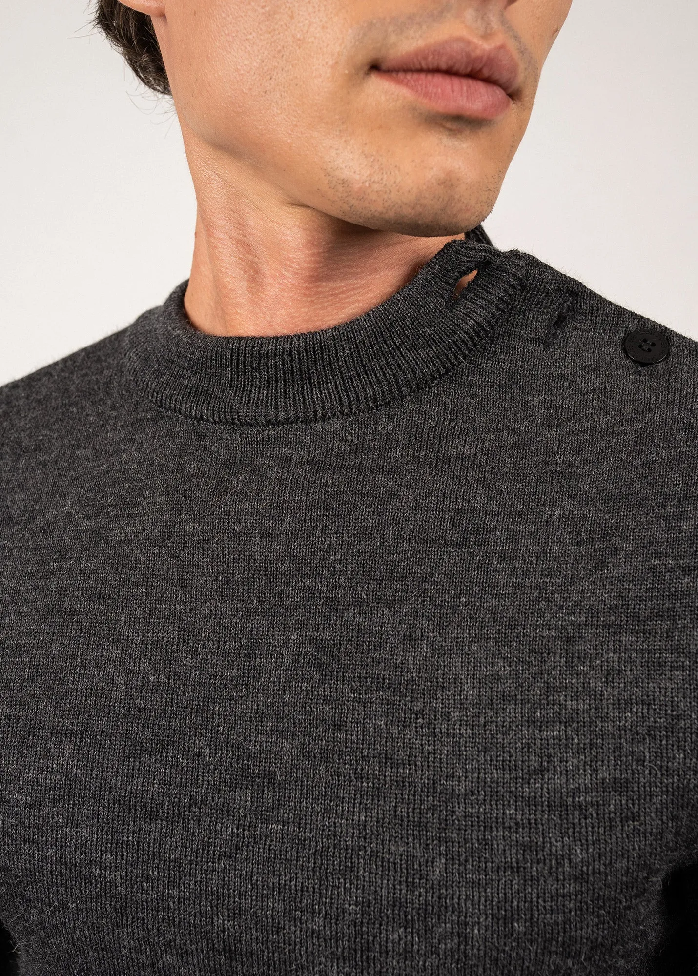 Pull marin uni Matelot - coupe ajuste (GRIS)