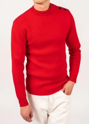 Pull marin uni Matelot - coupe ajuste (ROUGE)
