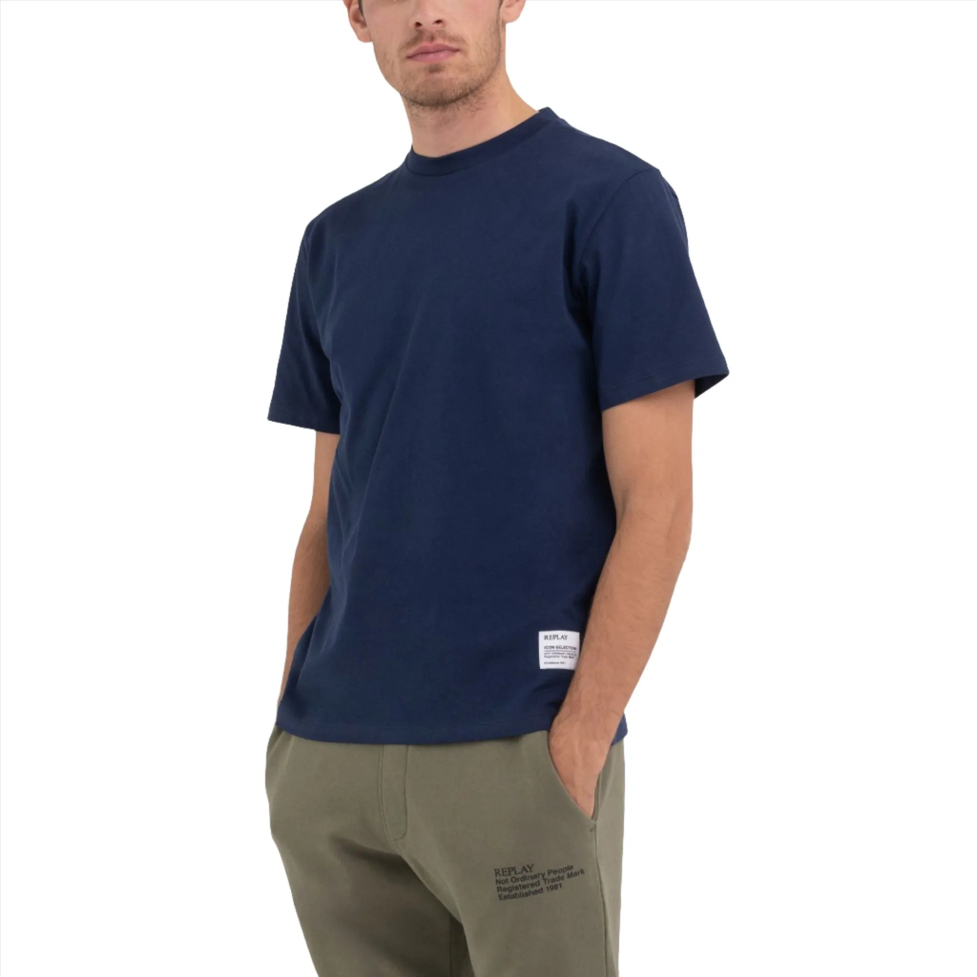 Replay Men's Crewneck t-shirt with micro print
