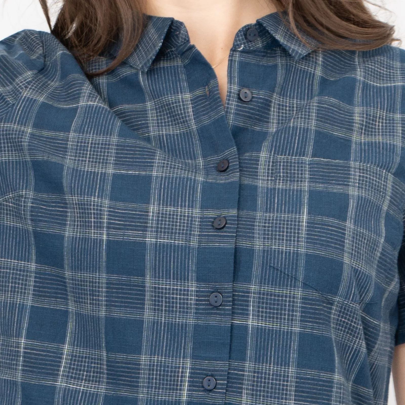 Seasalt Navy Fleet Checked Lifton Dark Night Midi Dress