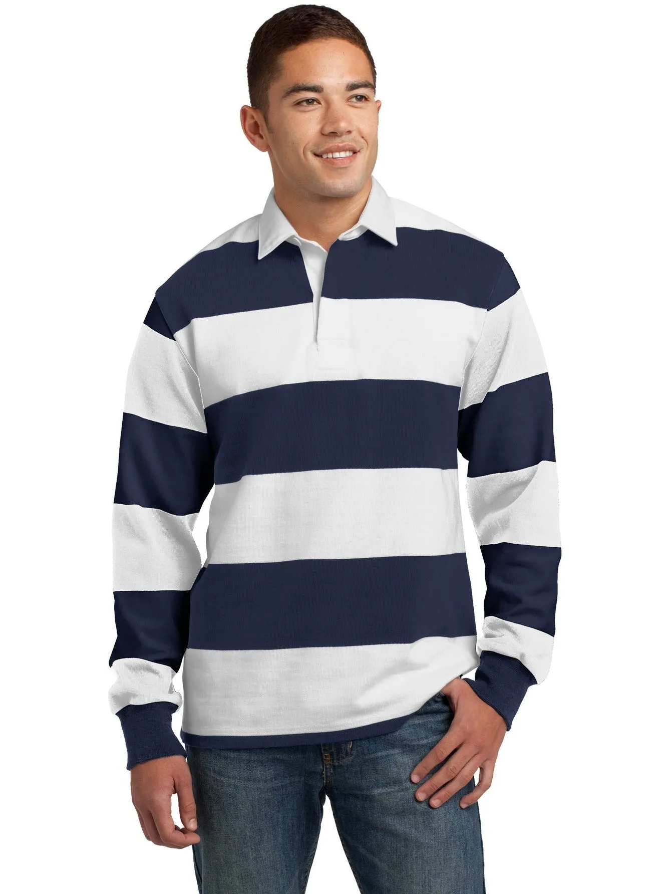 Sport-Tek Classic Long Sleeve Rugby Polo