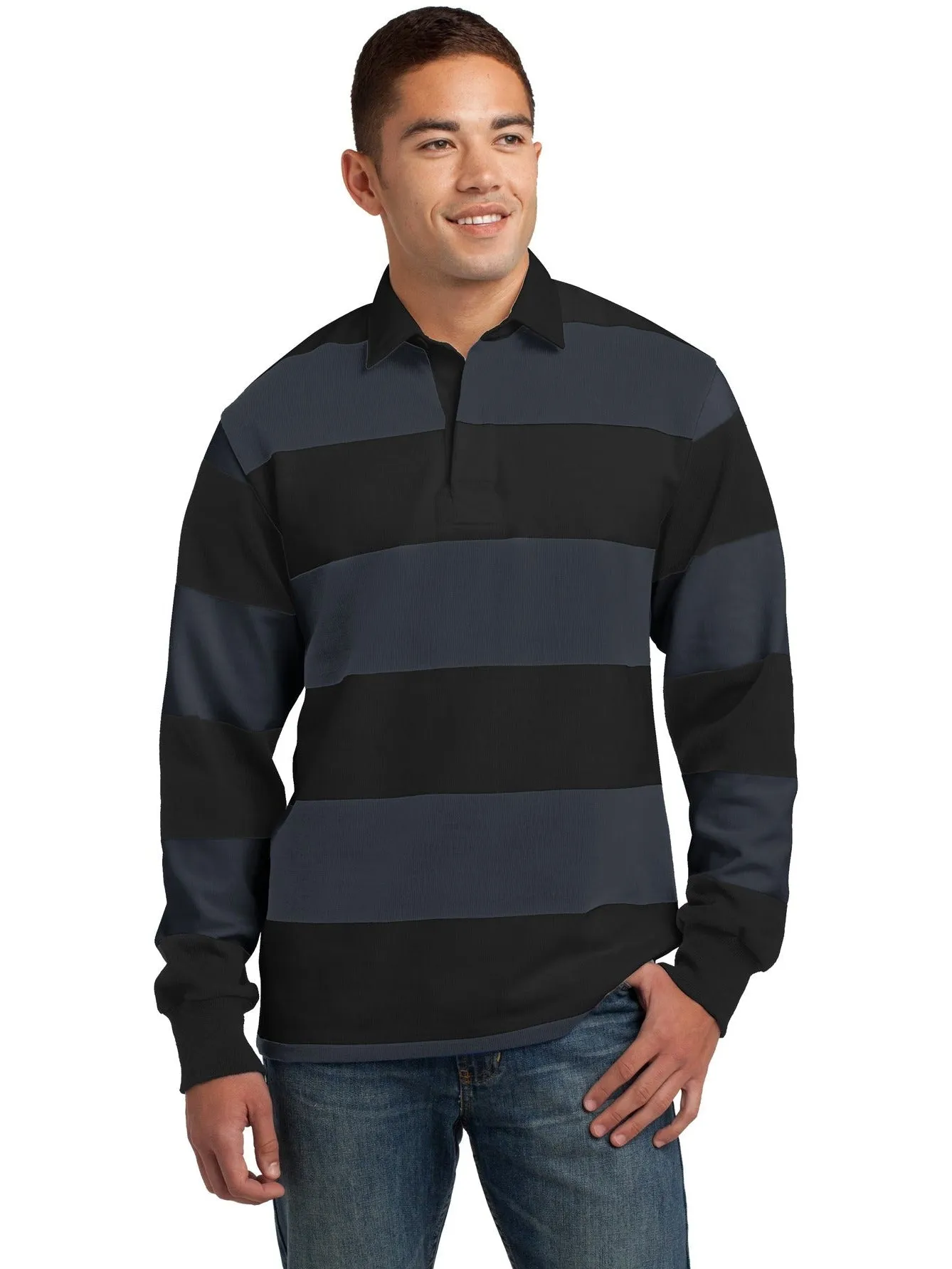 Sport-Tek Classic Long Sleeve Rugby Polo