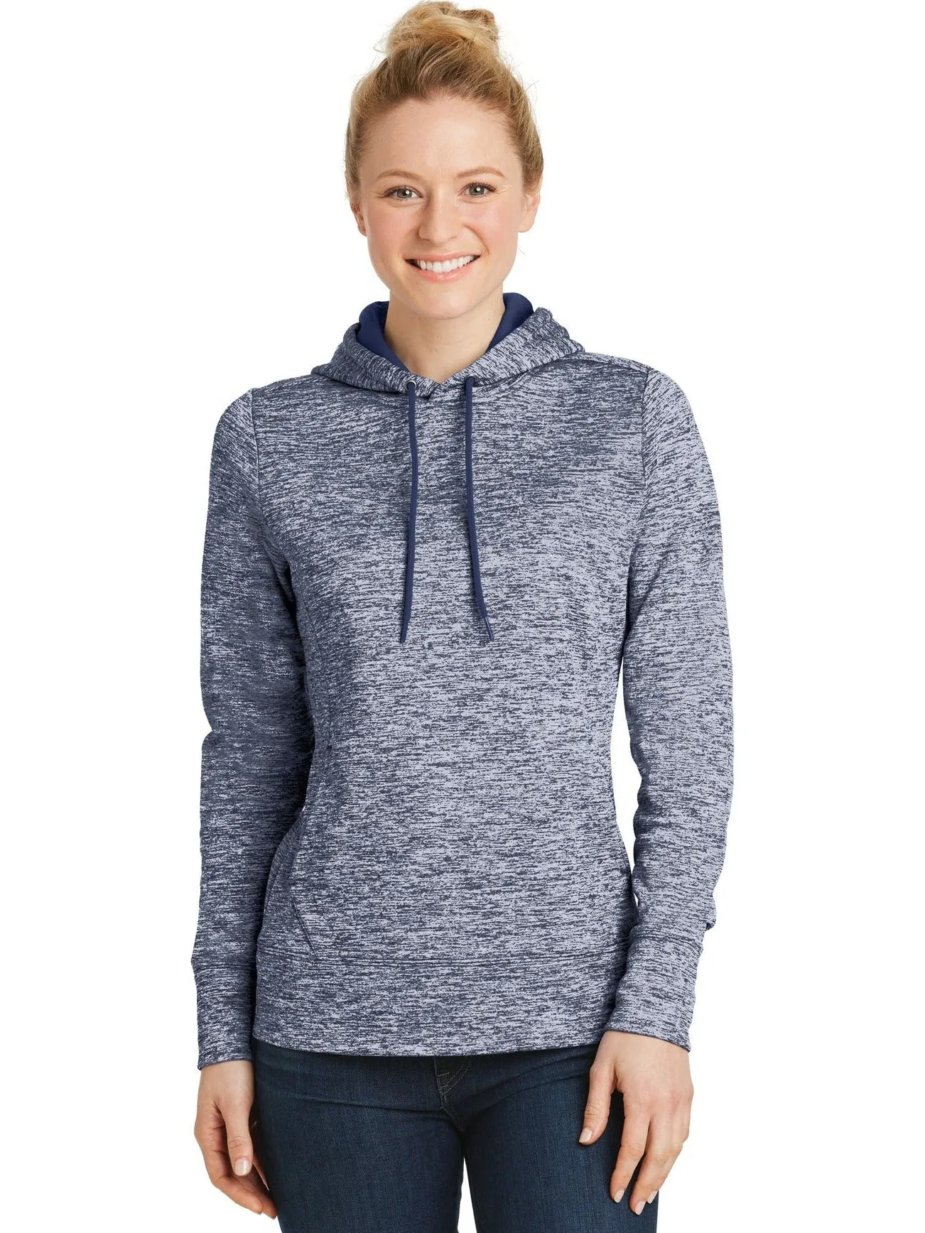 Sport-Tek Ladies PosiCharge Electric Heather Fleece Hooded Pullover