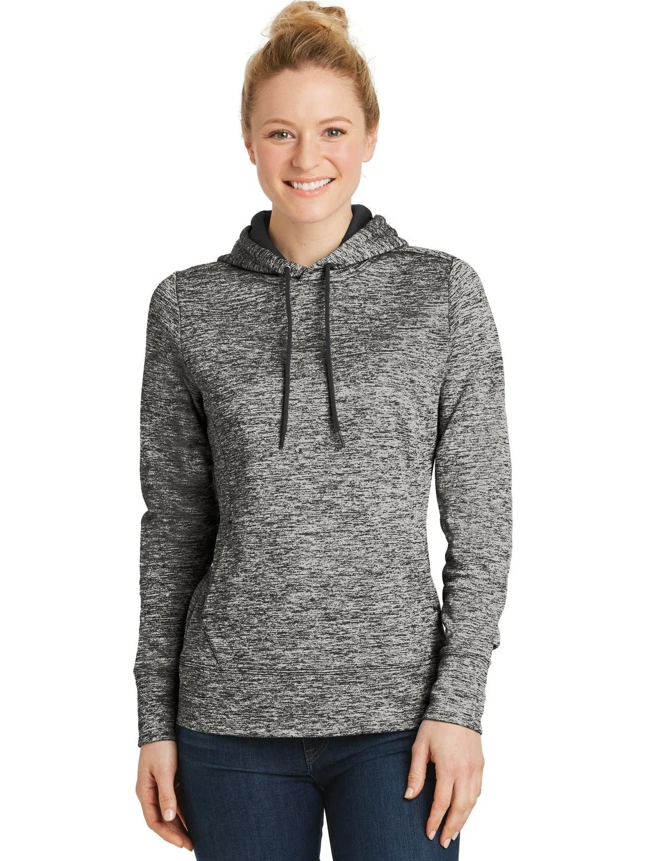 Sport-Tek Ladies PosiCharge Electric Heather Fleece Hooded Pullover