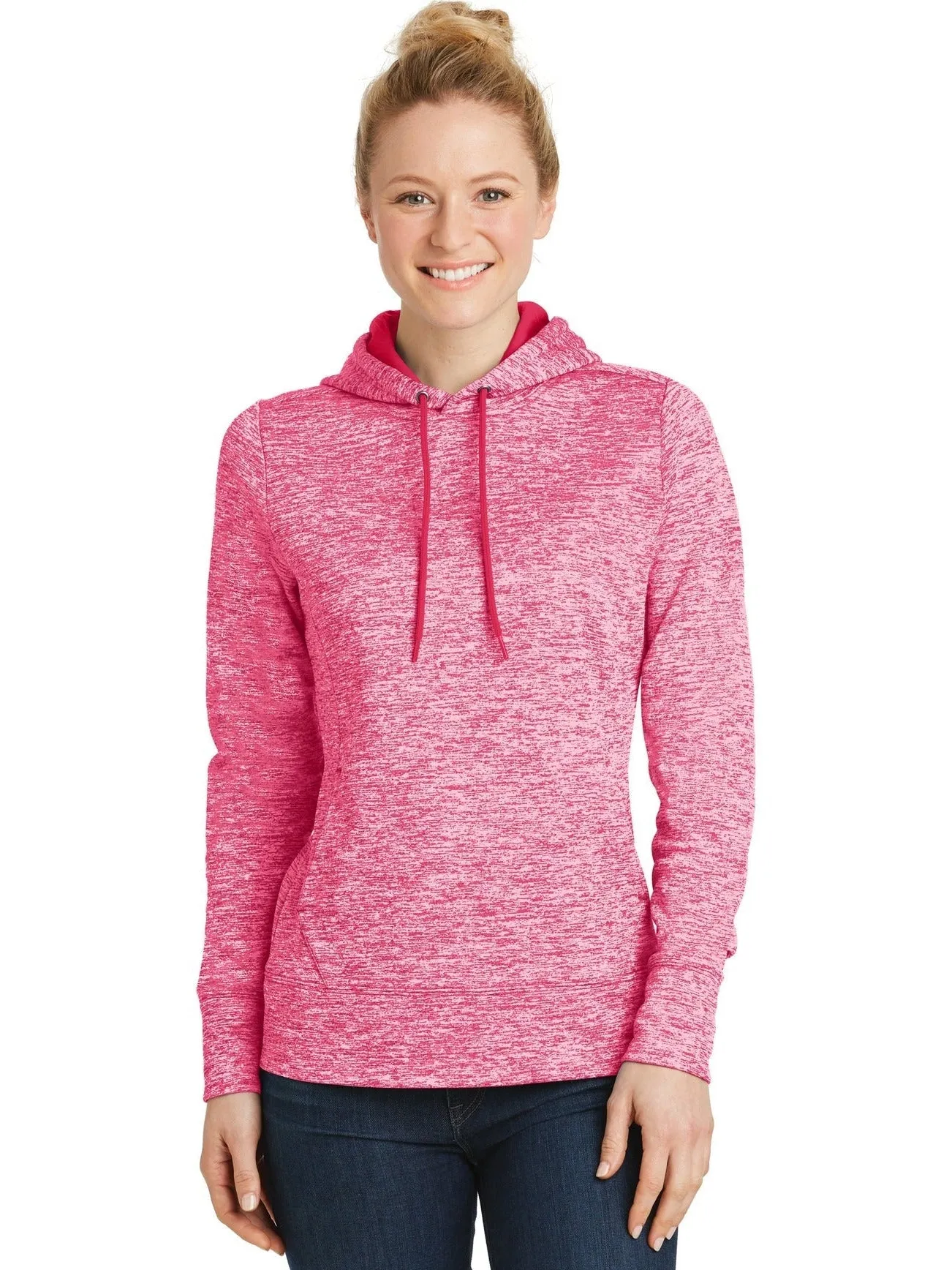 Sport-Tek Ladies PosiCharge Electric Heather Fleece Hooded Pullover