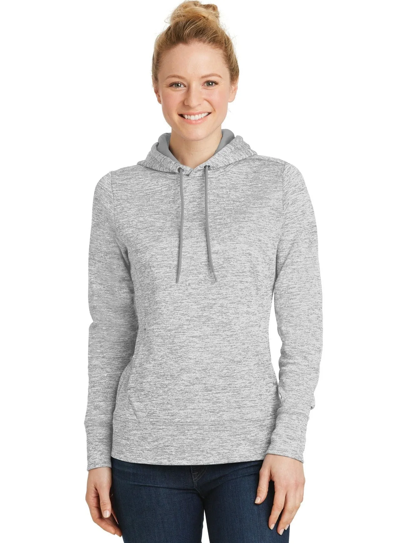 Sport-Tek Ladies PosiCharge Electric Heather Fleece Hooded Pullover