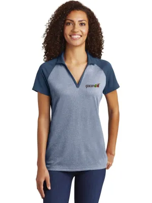 Sport-Tek Ladies Raglan Heather Block Polo