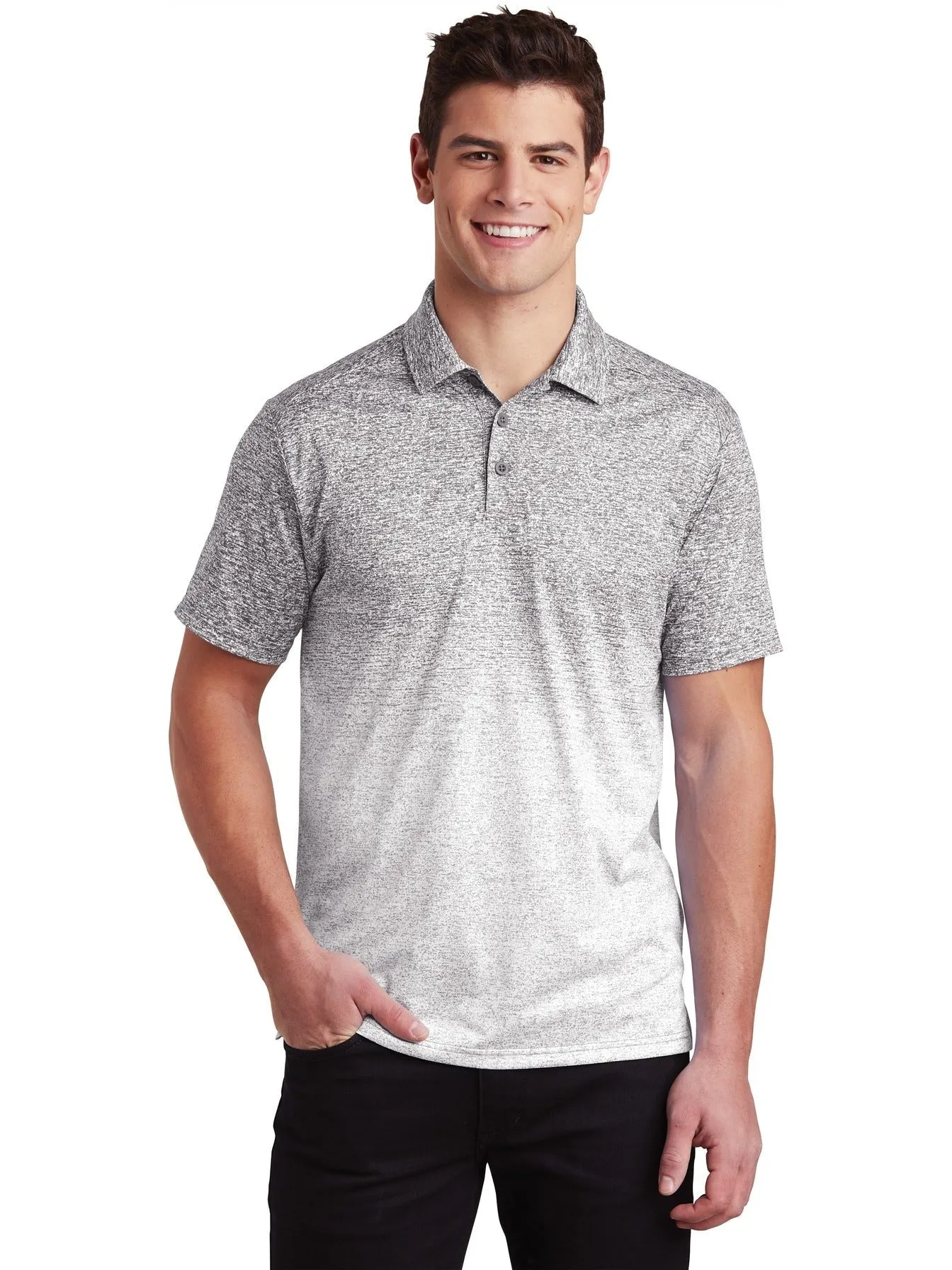 Sport-Tek Ombre Heather Polo