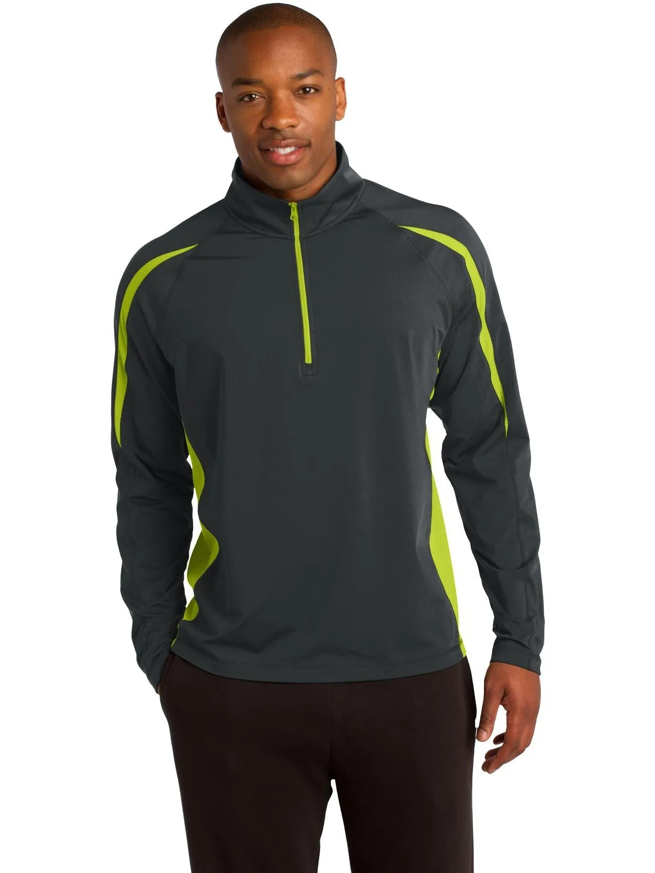 Sport-Tek Sport-Wick Stretch 1/2 Zip Colorblock
