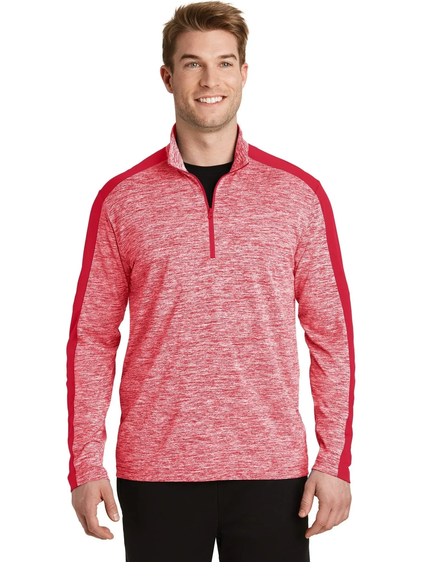 Sport-TekPosiChargeElectric Heather Colorblock 1/4-Zip Pullover