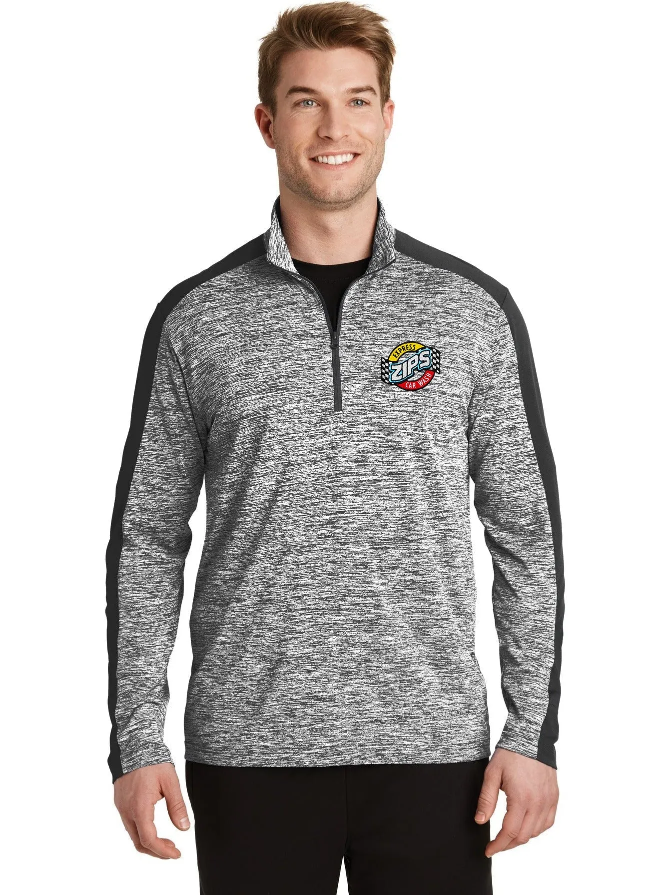Sport-TekPosiChargeElectric Heather Colorblock 1/4-Zip Pullover