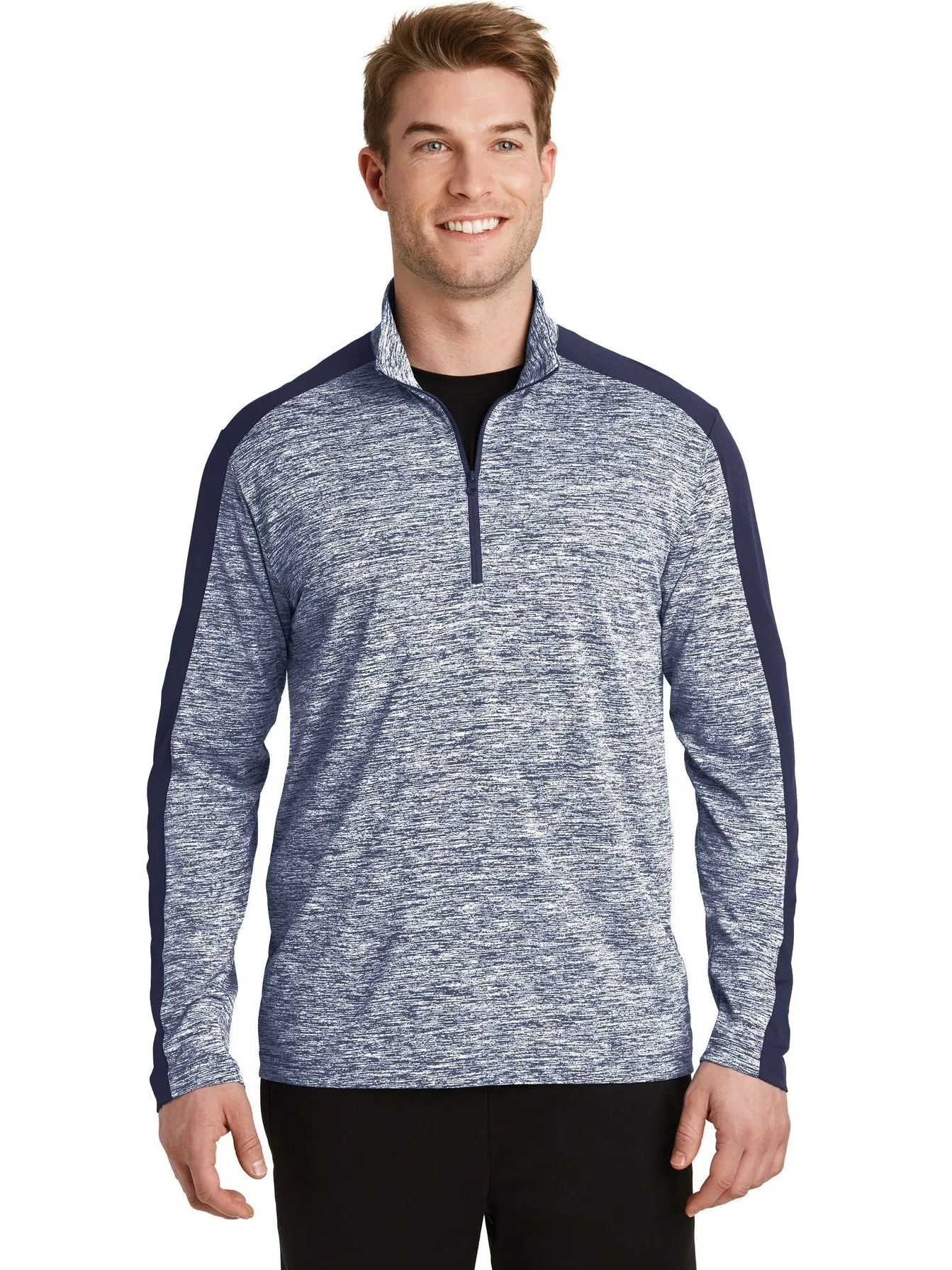 Sport-TekPosiChargeElectric Heather Colorblock 1/4-Zip Pullover