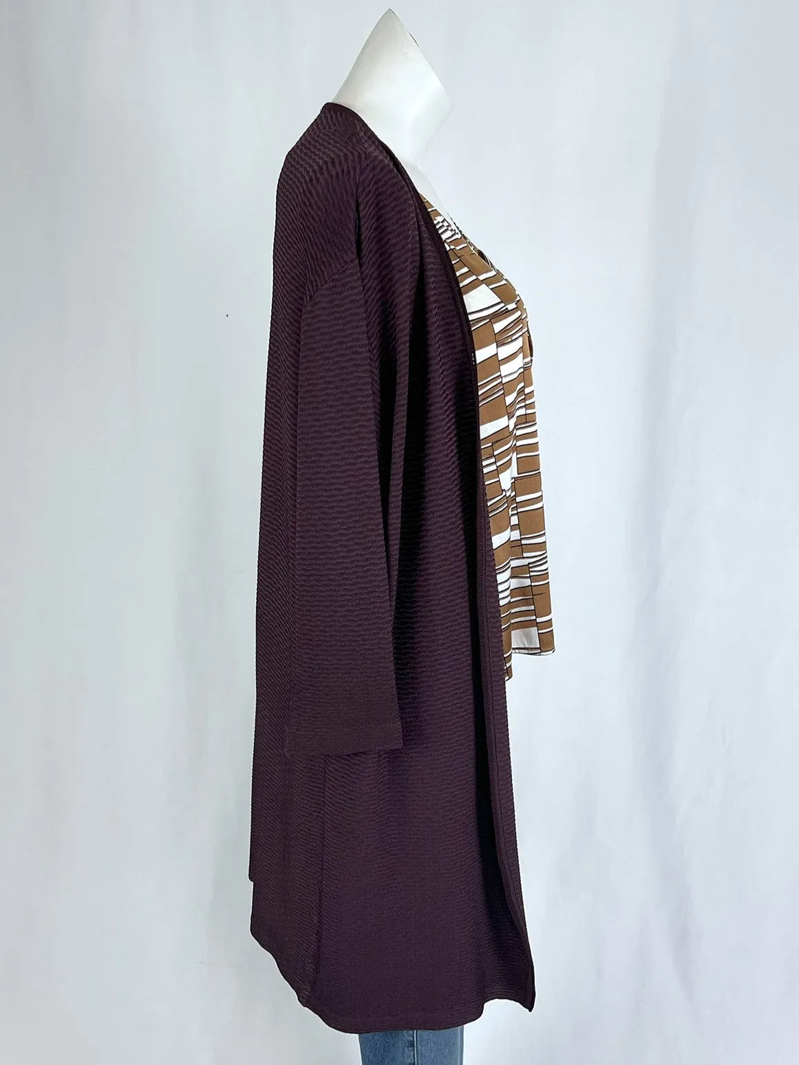 St. John Size 16 Plum Duster Cardigan Sweater