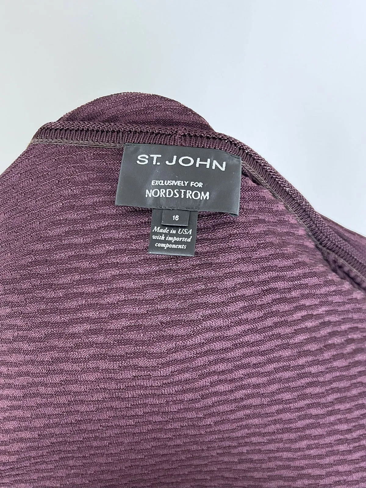 St. John Size 16 Plum Duster Cardigan Sweater