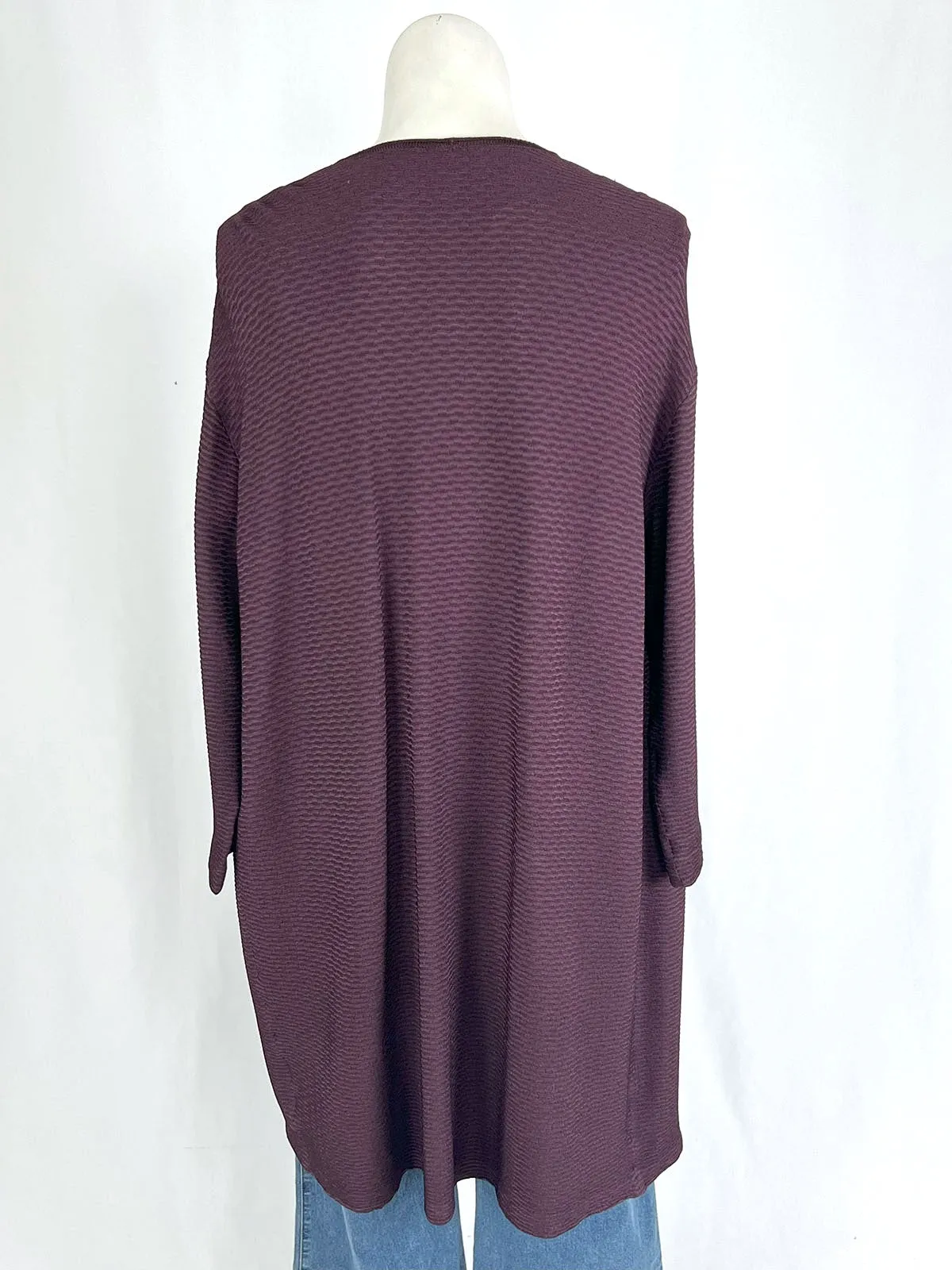 St. John Size 16 Plum Duster Cardigan Sweater